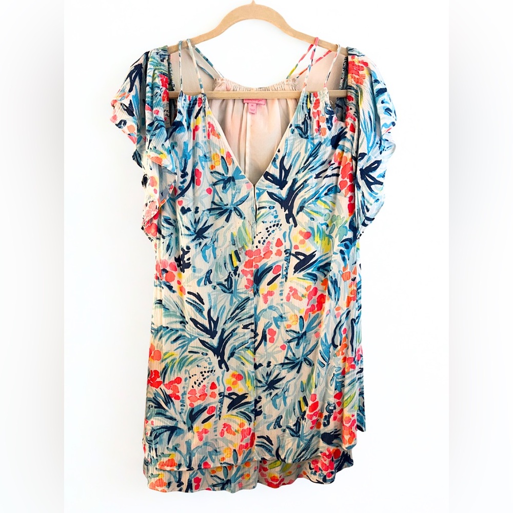 Lilly Pulitzer Floral Midi Dress - Blue, Red, Green